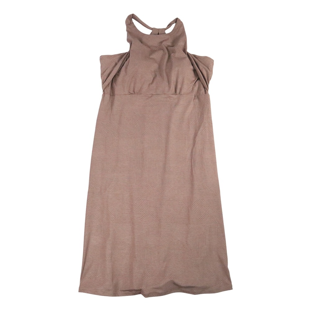 Prana‎ Jewel Lake Summer Dress Womens L Carob Linea Brown Geometric Outdoor New